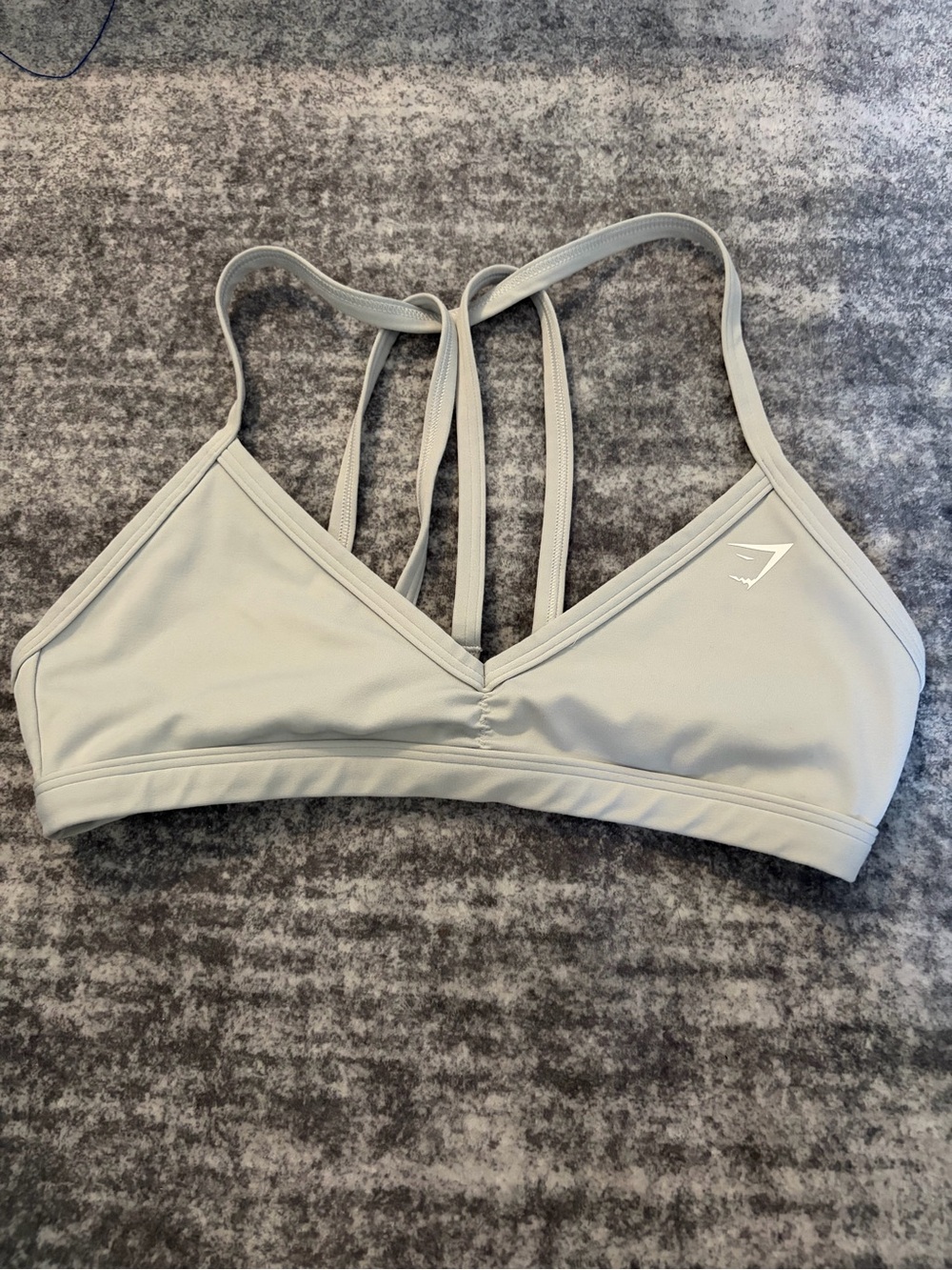 Gymshark Light Gray Strappy V-Neck Sports Bra